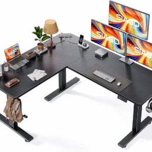 l shaped standing desk 63 x 55 inch adjustable corner standing desk with charging station